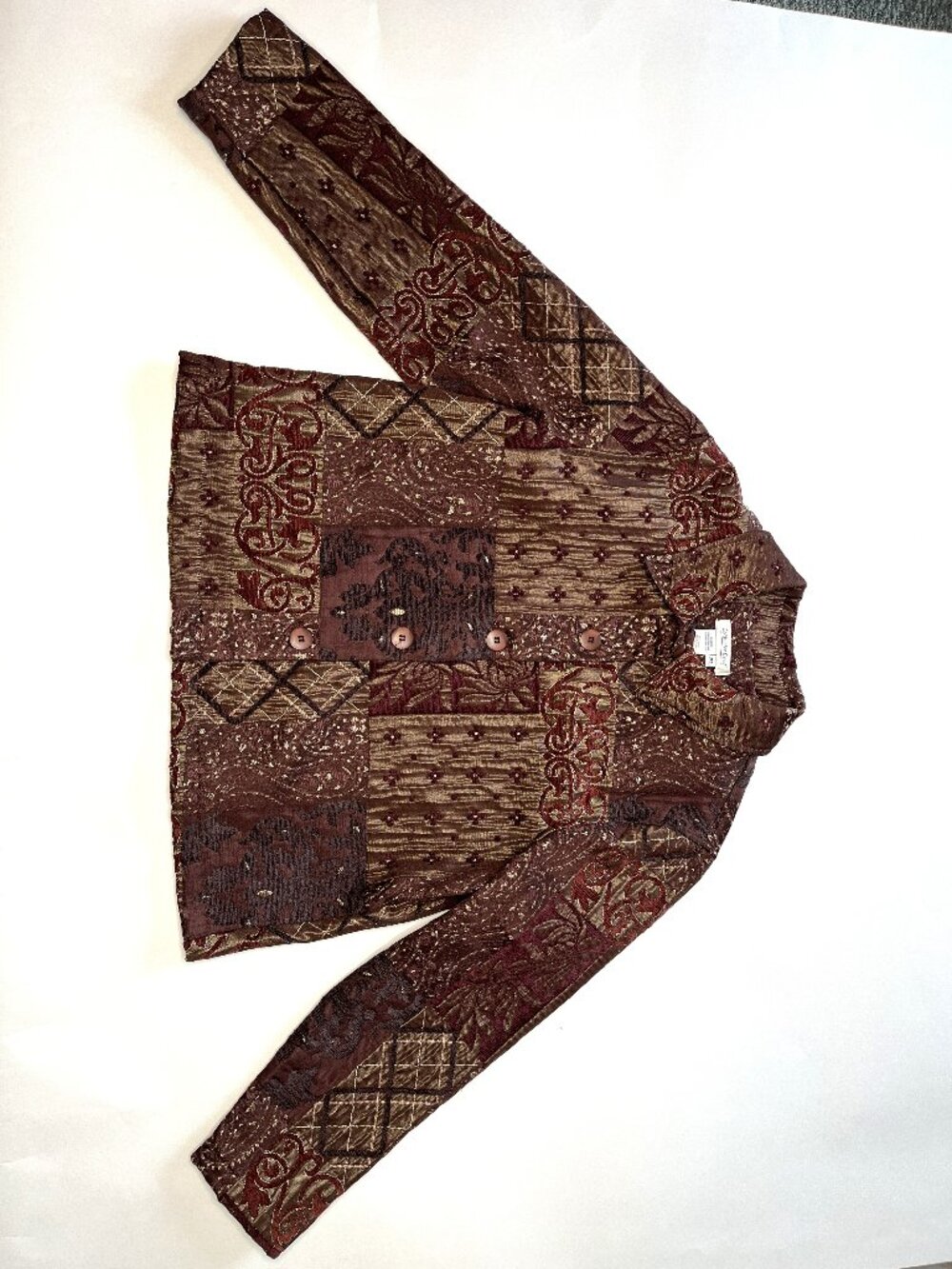 Coldwater Creek Women's Petite L Tapestry Jacket 3/4 Sleeves